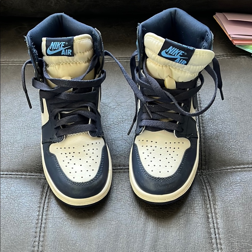 Nike Air High-Top Sneakers in Navy and Cream